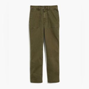 Madewell curvy perfect vintage straight workwear pants green *cropped*